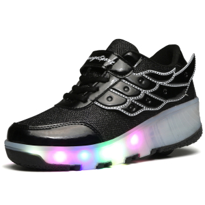 2016 High Quality Roller Shoes with Single Wheel, Lace up Sport Casual Shoes for Man and Woman